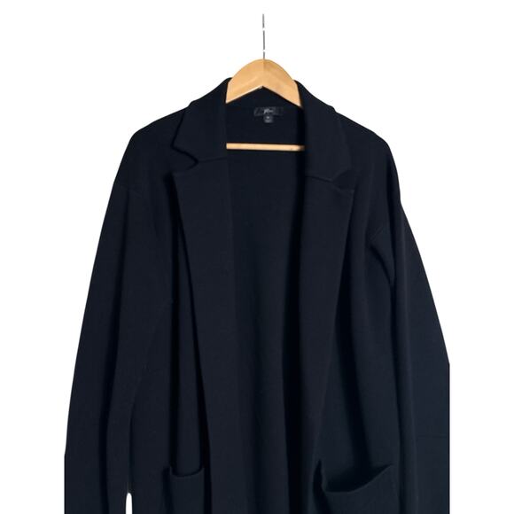 J. Crew Women’s Merino Wool Ella Long Sweater Blazer Size M Oversized Navy Blue - Picture 5 of 9